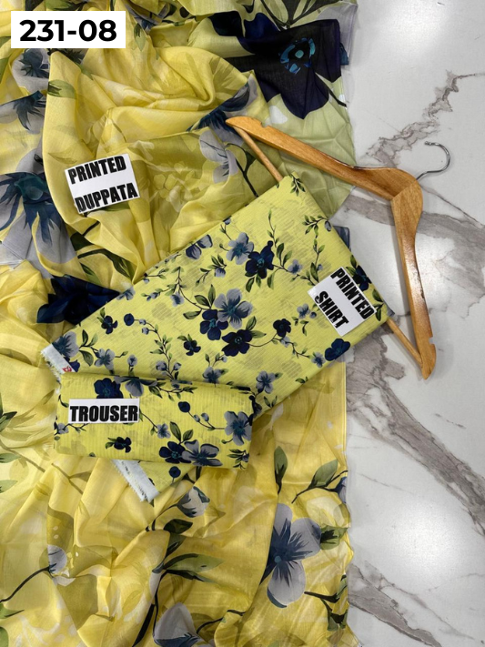 VOL 231 | DS 08 | Baroque LAWN |  DIGITAL PRINTED LAWN THREE PIECES BANADORA LAWN SHIRT VOIL LAWN DUPATTA