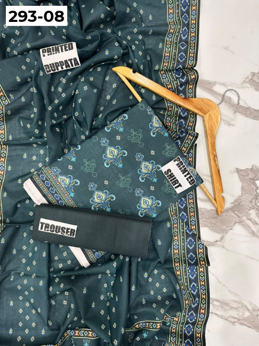 VOL 293 | 08 | DIGITAL PRINTED 3PC KHADDAR SUIT | PRINTED SHIRT, TROUSER & DUPATTA