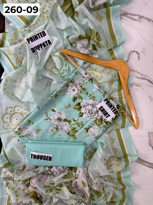 VOL 260 | DS 09 | Madham By Lala | DIGITAL PRINTED LAWN THREE PIECES