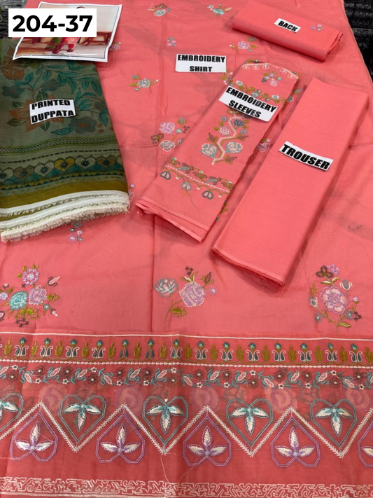 Vol 204 | DS 37 | LAWN EMBROIDERED THREE PIECE COLLECTION