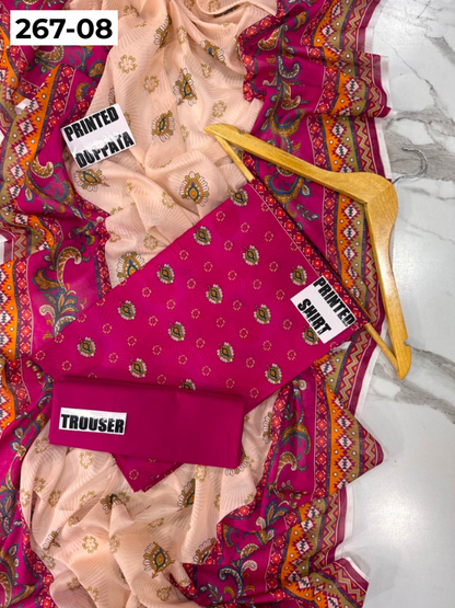 VOL 267 | DS 08 | Mirha LAWN |  DIGITAL PRINTED LAWN 3PC PRINTED LAWN SHIRT PLAIN TROUSER PRINTED LAWN DUPATTA