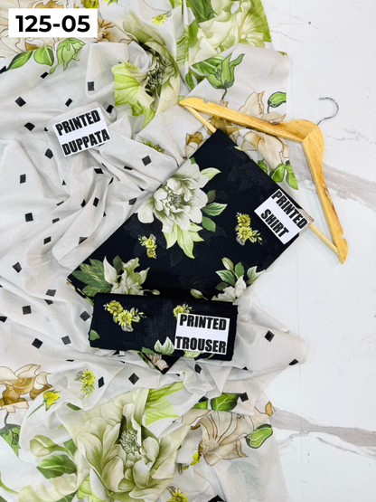 VOL 125 | DS 05 | DIGITAL PRINTED BANADORA LAWN 3PC VOIL LAWN DUPATTA