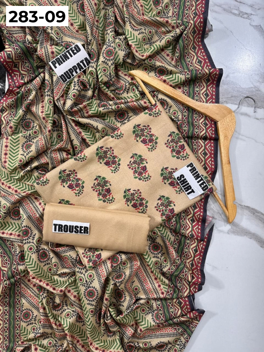 VOL 283 | DS 09 | PREMIUM DHANAK WINTER COLLECTON - DIGITAL PRINTED 3 PIECE SUIT