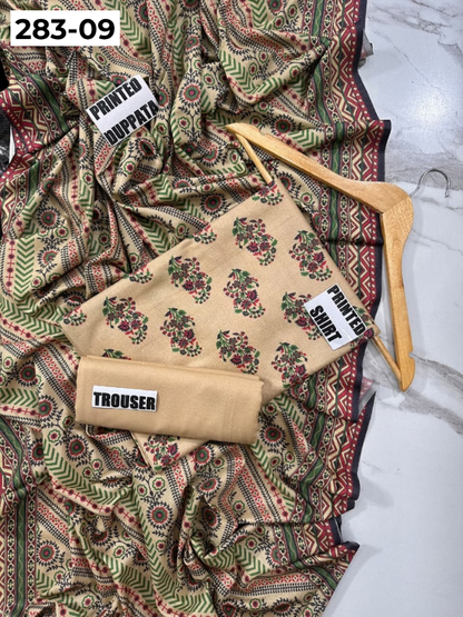 VOL 283 | DS 09 | PREMIUM DHANAK WINTER COLLECTON - DIGITAL PRINTED 3 PIECE SUIT