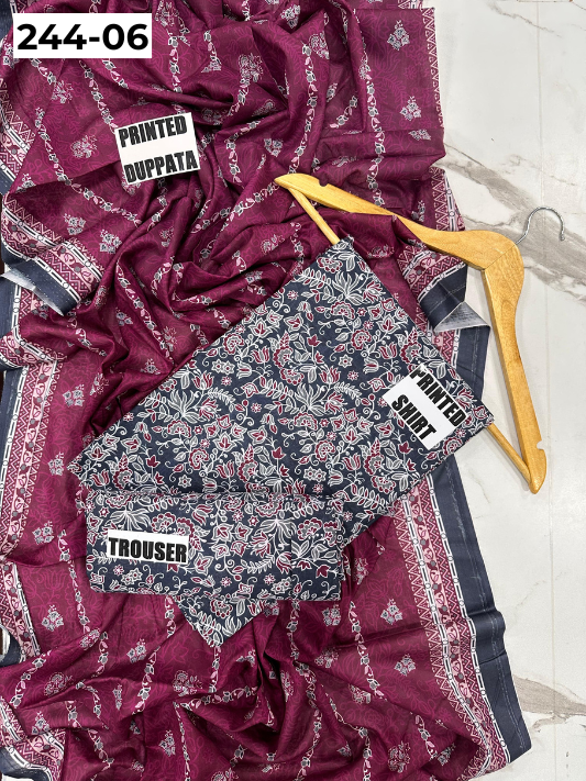 VOL 244 | DS 06 | SAPPHIRE | DIGITAL PRINTED LAWN THREE PIECES