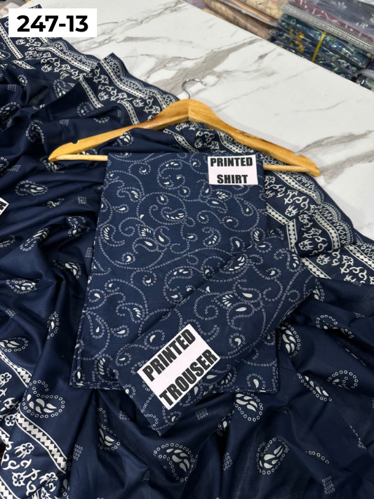 VOL 247 | DS 13 | DIGITAL PRINTED LAWN THREE PIECES VOIL LAWN DUPATTA