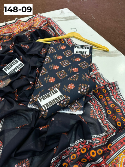 VOL 148 | DS 09 | DIGITAL PRINTED LAWN 3PC VOIL LAWN DUPATTA