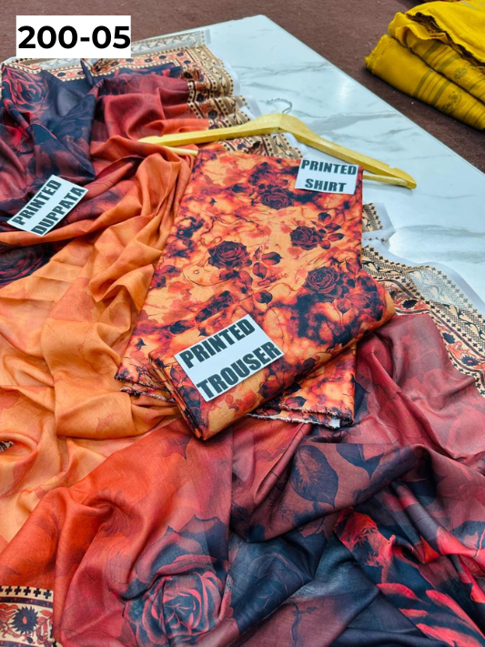 VOL 200 | DS 05 | DIGITAL PRINTED BANADORA LAWN 3PC VOIL LAWN DUPATTA