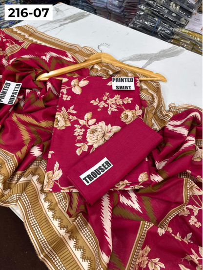 VOL 216 | DS 07 | Mirha LAWN 3PC | DIGITAL PRINTED LAWN SHIRT PLAIN TROUSER LAWN DUPATTA