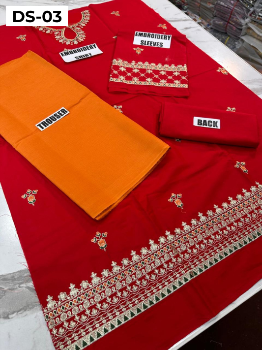 | DS 03-RED | KIDS EMBROIDERED LAWN 2PC