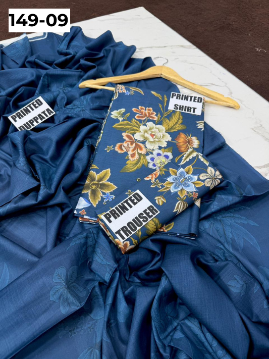 VOL 149 | DS 09 | DIGITAL PRINTED LAWN 3PC VOIL LAWN DUPATTA