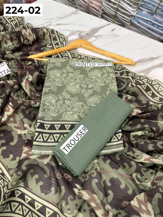 VOL 224 | DS 02 | Alkaram Studio LAWN |  DIGITAL PRINTED BANADORA LAWN SHIRT PLAIN TROUSER TANADORA LAWN DUPATTA
