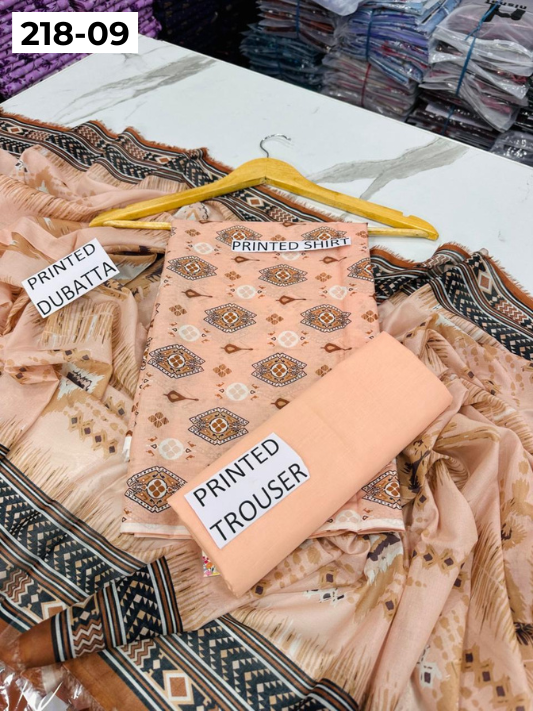 VOL 218 | DS 09 | Madham By Lala | LAWN DIGITAL PRINTED LAWN SHIRT PLAIN TROUSER VOIL LAWN DUPATTA