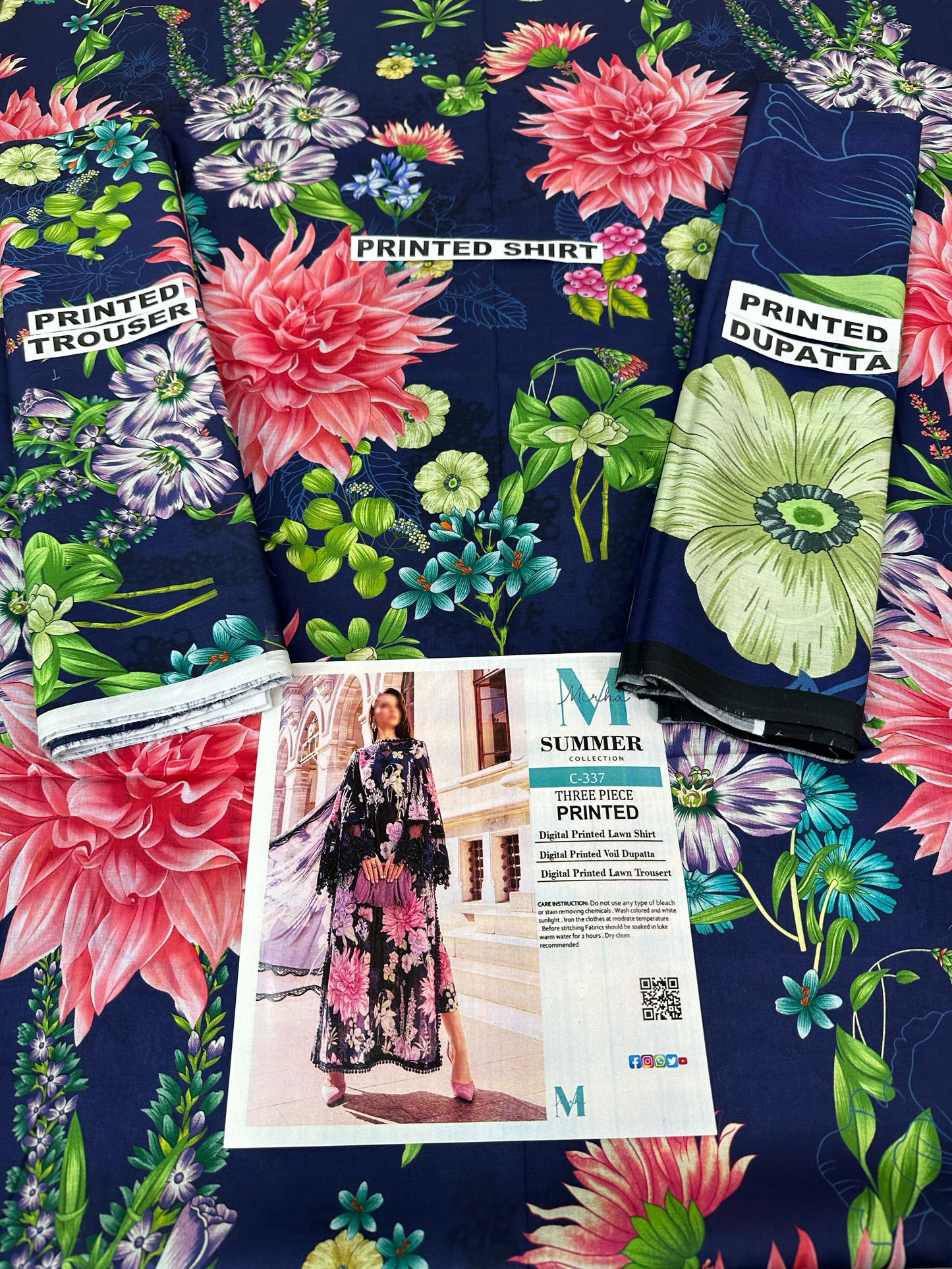 MIRHA | DS C337 | DIGITAL PRINTED LAWN 3PC