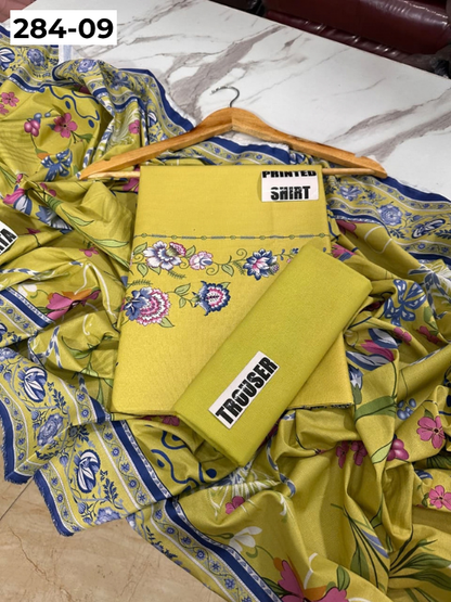 VOL 284 | 09 | SARAH BY SHANAYA | DIGITAL PRINTED 3PC CORDUROY KHADDAR SUIT | PRINTED SHIRT, TROUSER & DUPATTA