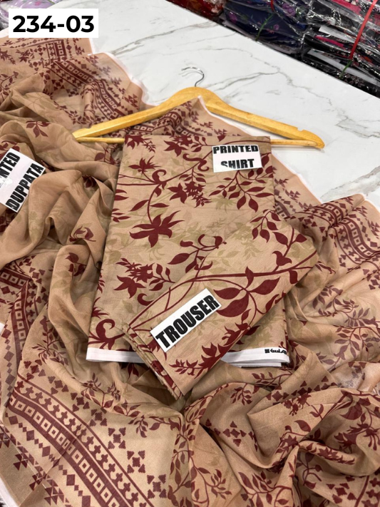VOL 234 | DS 03 | Baroque | DIGITAL PRINTED LAWN THREE PIECES