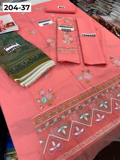 Vol 204 | DS 37 | LAWN EMBROIDERED THREE PIECE COLLECTION