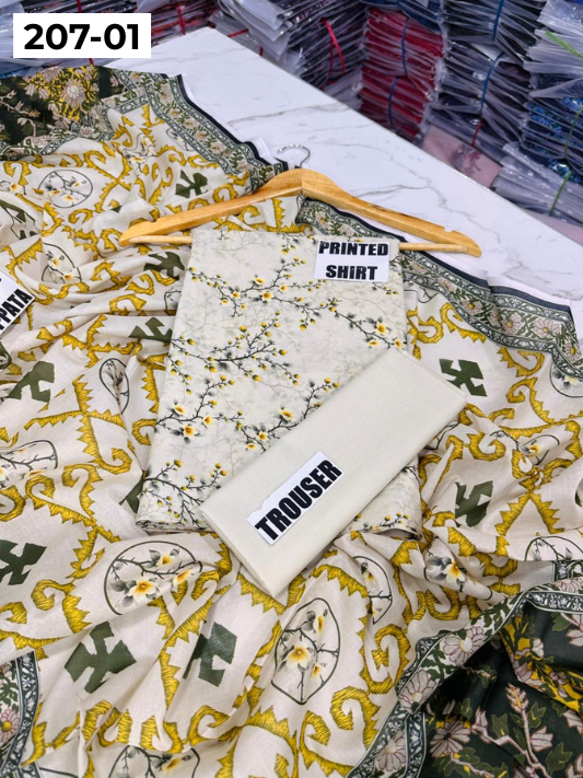 VOL 207 | DS 01 | DIGITAL PRINTED LAWN 3PC LAWN DUPATTA