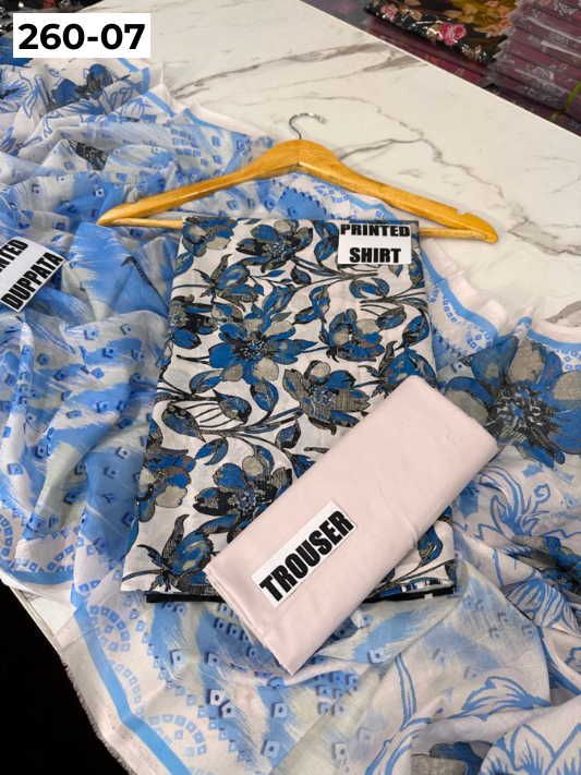 VOL 260 | DS 07 | Madham By Lala | DIGITAL PRINTED LAWN THREE PIECES