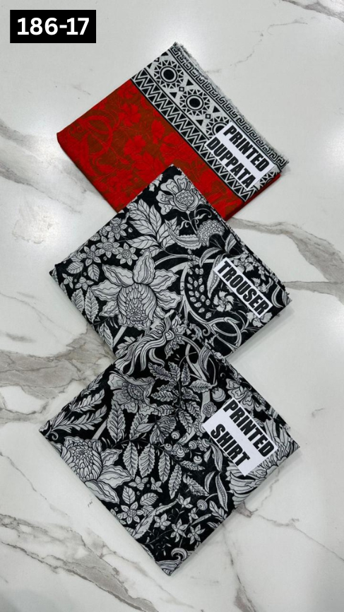 VOL 186 | DS 17 | DIGITAL PRINTED KHADDAR 3PC KHADDAR DUPATTA