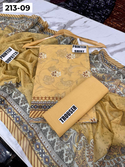 VOL 213 | DS 09 | SHANAYA LAWN DIGITAL PRINTED LAWN SHIRT PLAIN TROUSER VOIL LAWN DUPATTA