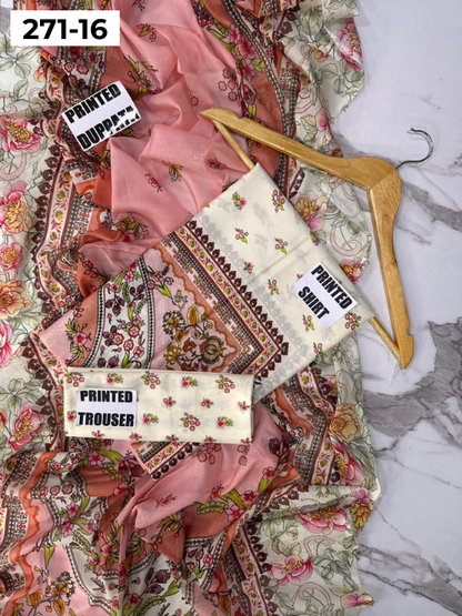 VOL 271 | DS 16 | Sana safinaz | DIGITAL PRINTED 3PC LAWN SHIRT, PRINTED TROUSER, PRINTED VOIL DUPATTA