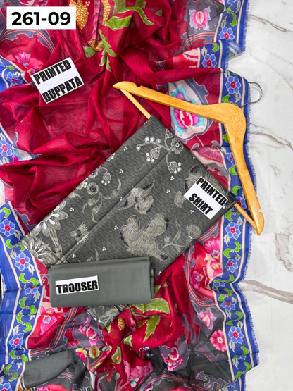VOL 261 | DS 09 | m basics By Maria-B | DIGITAL PRINTED LAWN THREE PIECES