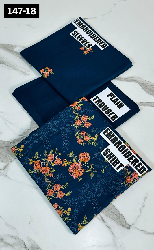 VOL 147 | DS 18 | EMBROIDERED COTTON CAMBRIC 2PC