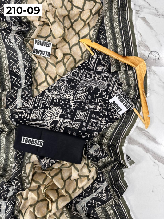 SAPPHIRE LAWN 3PC VOL 210 | DS 09 | DIGITAL PRINTED LAWN SHIRT VOIL LAWN DUPATTA DYED TROUSER