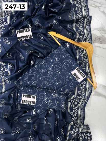 VOL 247 | DS 13 | DIGITAL PRINTED LAWN THREE PIECES VOIL LAWN DUPATTA