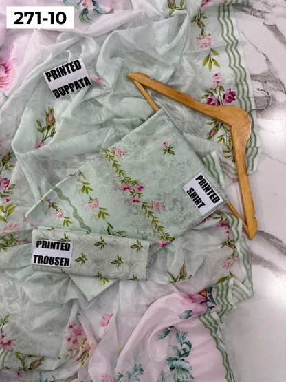 VOL 271 | DS 10 | Sana safinaz | DIGITAL PRINTED 3PC LAWN SHIRT, PRINTED TROUSER, PRINTED VOIL DUPATTA