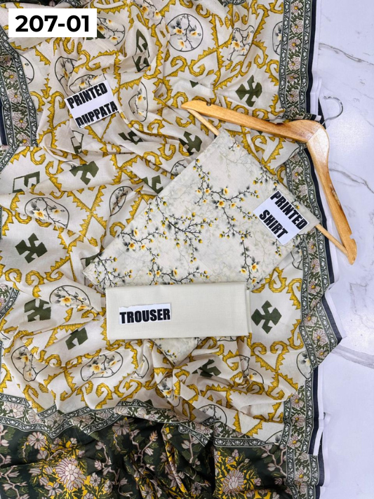 VOL 207 | DS 01 | DIGITAL PRINTED LAWN 3PC LAWN DUPATTA