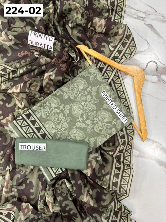 VOL 224 | DS 02 | Alkaram Studio LAWN |  DIGITAL PRINTED BANADORA LAWN SHIRT PLAIN TROUSER TANADORA LAWN DUPATTA