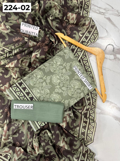 VOL 224 | DS 02 | Alkaram Studio LAWN |  DIGITAL PRINTED BANADORA LAWN SHIRT PLAIN TROUSER TANADORA LAWN DUPATTA