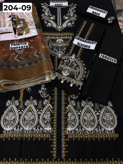Vol 204 | DS 09 | LAWN EMBROIDERED THREE PIECE COLLECTION