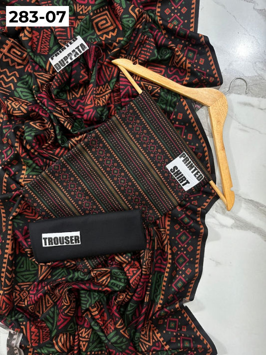 VOL 283 | DS 07 | PREMIUM DHANAK WINTER COLLECTON - DIGITAL PRINTED 3 PIECE SUIT