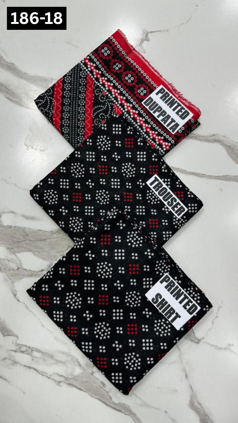 VOL 186 | DS 18 | DIGITAL PRINTED KHADDAR 3PC KHADDAR DUPATTA