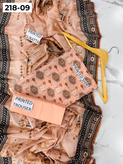 VOL 218 | DS 09 | Madham By Lala | LAWN DIGITAL PRINTED LAWN SHIRT PLAIN TROUSER VOIL LAWN DUPATTA