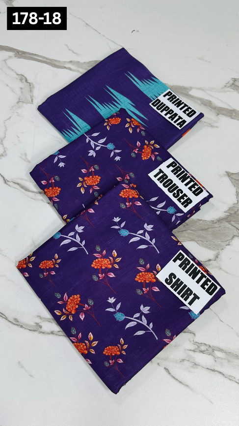 VOL 178 | DS 18 | DIGITAL PRINTED KHADDAR 3PC KHADDAR DUPATTA