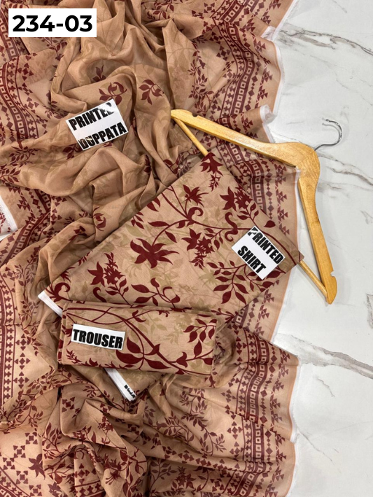 VOL 234 | DS 03 | Baroque | DIGITAL PRINTED LAWN THREE PIECES