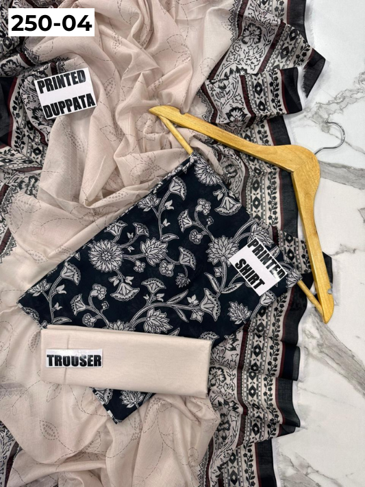 VOL 250 | DS 04 | Gulzeb | DIGITAL PRINTED 3PC LAWN SHIRT, PRINTED TROUSER, PRINTED VOIL DUPATTA