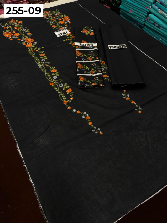 VOL 255 | DS 09 | PRINTED HIT CODES LAWN 2PC | DIGITAL PRINTED LAWN SHIRT PLAIN COTTON TROUSER