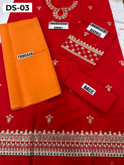 | DS 03-RED | KIDS EMBROIDERED LAWN 2PC