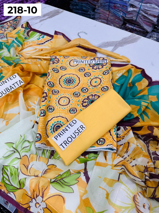 VOL 218 | DS 10 | Madham By Lala | LAWN DIGITAL PRINTED LAWN SHIRT PLAIN TROUSER VOIL LAWN DUPATTA