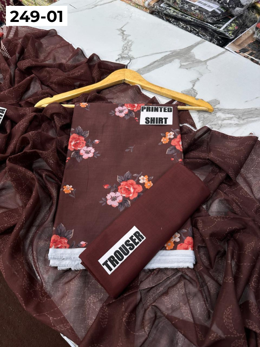 VOL 249 | DS 01 | Momina | DIGITAL PRINTED 3PC LAWN SHIRT, PRINTED TROUSER, PRINTED VOIL DUPATTA