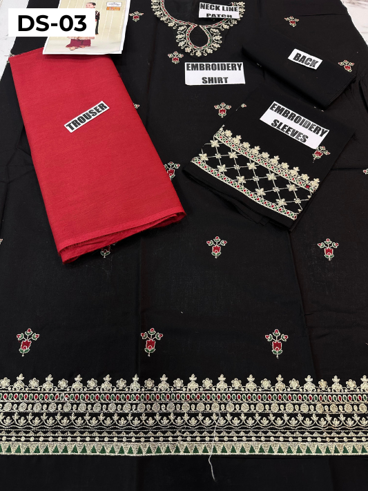 | DS 03-BLACK | KIDS EMBROIDERED LAWN 2PC