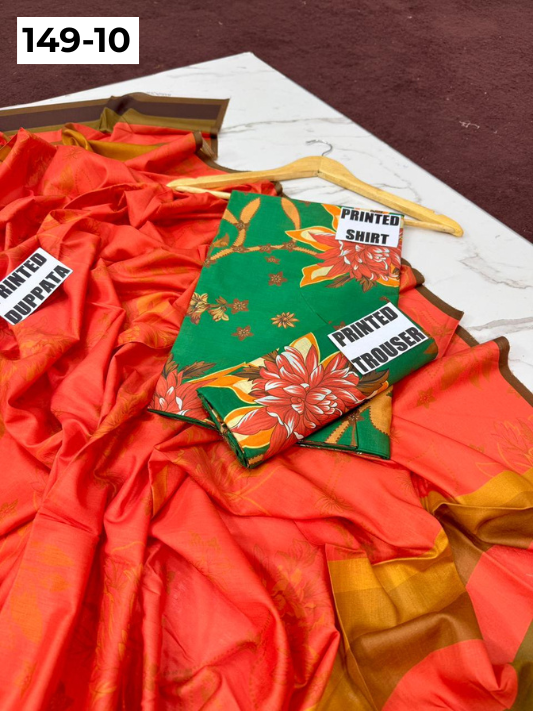 VOL 149 | DS 10 | DIGITAL PRINTED LAWN 3PC VOIL LAWN DUPATTA