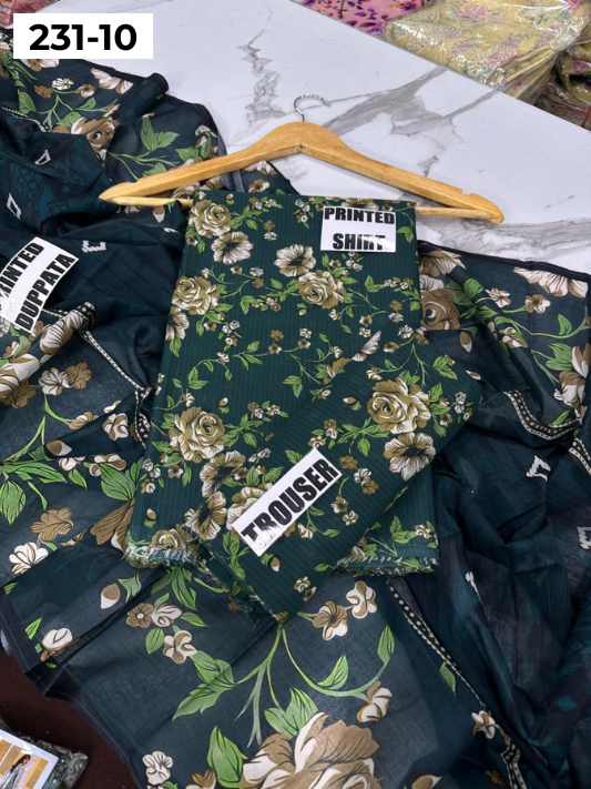 VOL 231 | DS 10 | Baroque LAWN |  DIGITAL PRINTED LAWN THREE PIECES BANADORA LAWN SHIRT VOIL LAWN DUPATTA