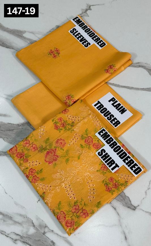 VOL 147 | DS 19 | EMBROIDERED COTTON CAMBRIC 2PC