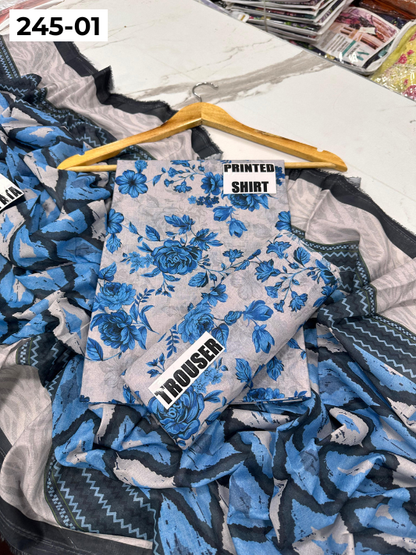 VOL 245 | DS 01 | alkaram | DIGITAL PRINTED LAWN THREE PIECES